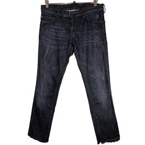 Dsquared2 Made in Italy Black Distressed Slim Jean size 46